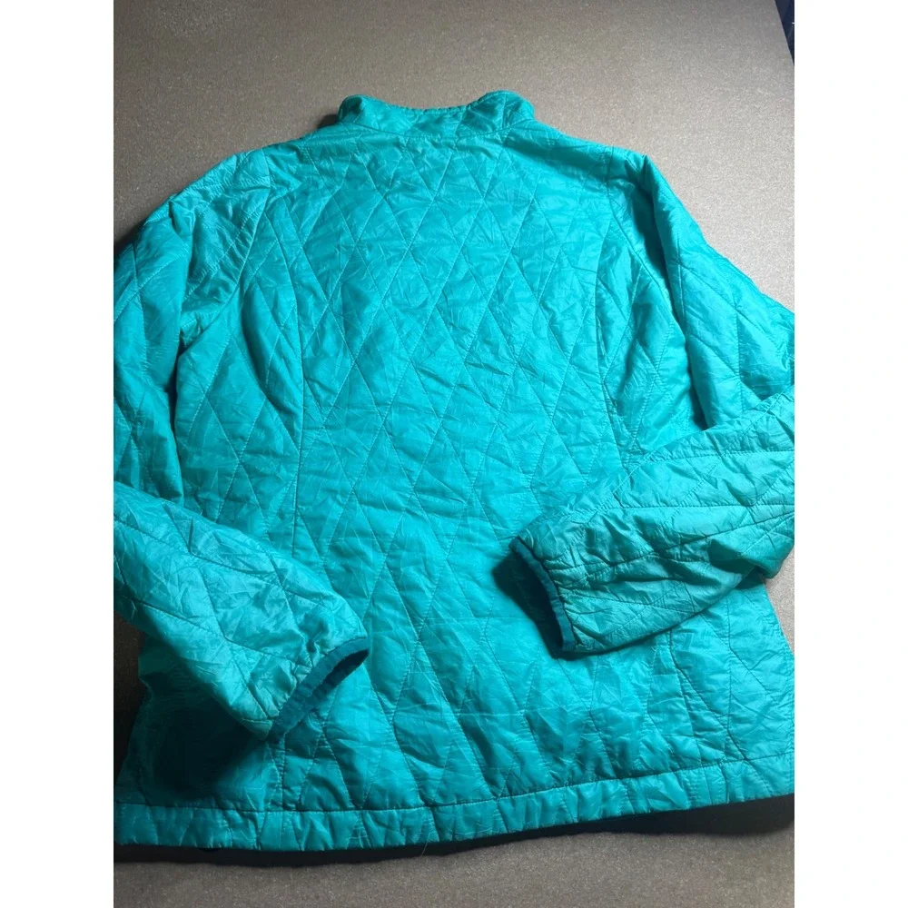 Patagonia Nano Puff Insulated Jacket Kids M 10 Teal Green Diamond Quilt Puffer